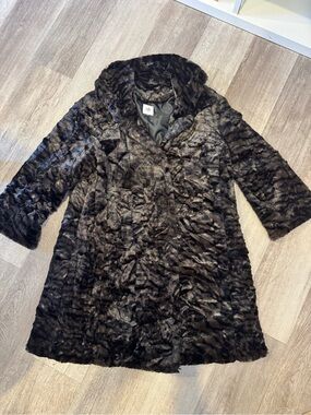 Cabi Minka Lightweight Faux Fur Jacket Animal Print - Medium